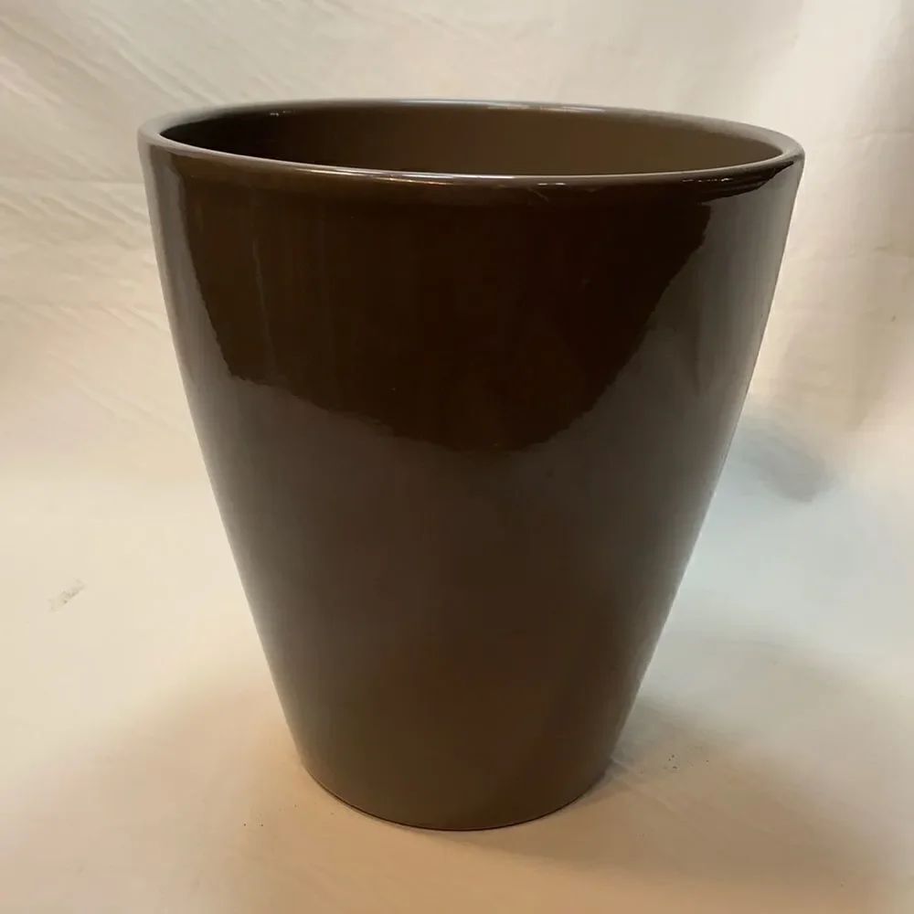 Made Germany Gray Ceramic Vase 7 1/4  X 6 1/2 Wide